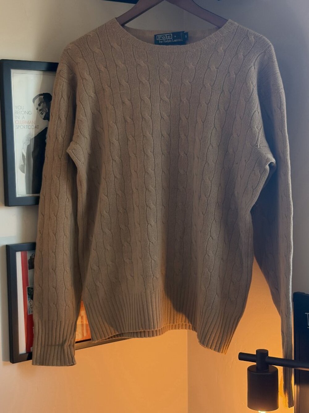Rare Vintage Polo Ralph Lauren Cashmere Cable Cream S